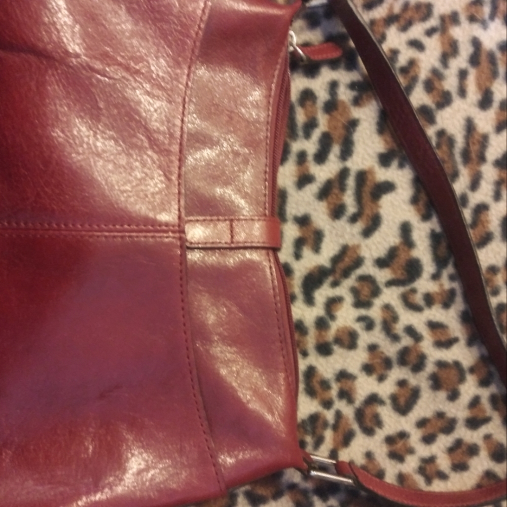 Wilson Leather Pelle Studio Talian Leater Red/mMaroon Satchell